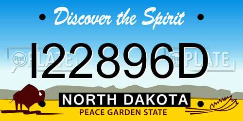 I22896D North Dakota License Plate