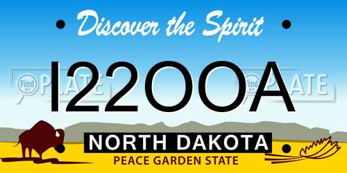 I22OOA North Dakota License Plate