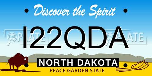 I22QDA North Dakota License Plate