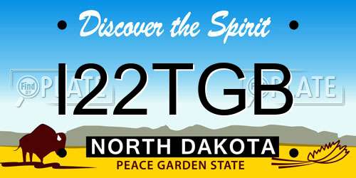 I22TGB North Dakota License Plate