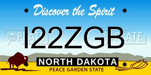 I22ZGB North Dakota License Plate