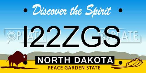 I22ZGS North Dakota License Plate