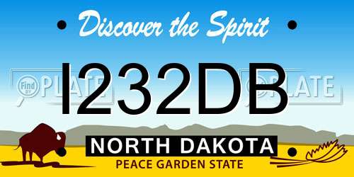 I232DB North Dakota License Plate