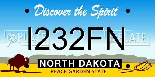 I232FN North Dakota License Plate