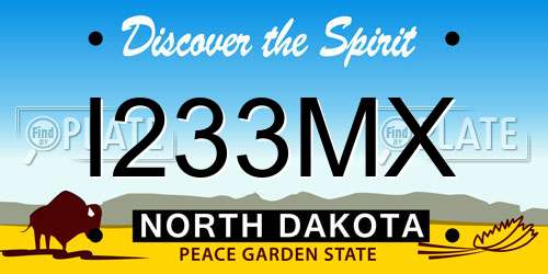 I233MX North Dakota License Plate