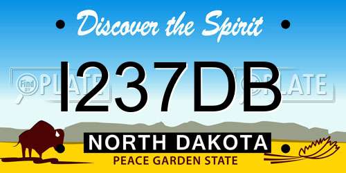 I237DB North Dakota License Plate