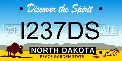 I237DS North Dakota License Plate