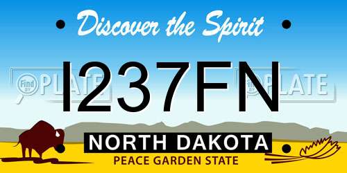 I237FN North Dakota License Plate