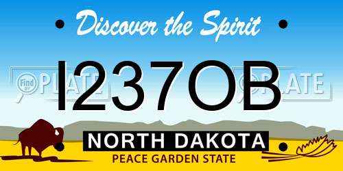 I237OB North Dakota License Plate