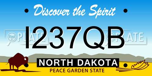 I237QB North Dakota License Plate