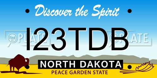 I23TDB North Dakota License Plate