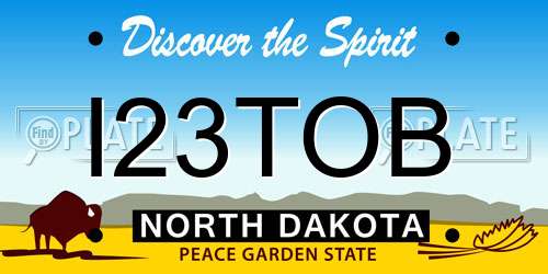 I23TOB North Dakota License Plate