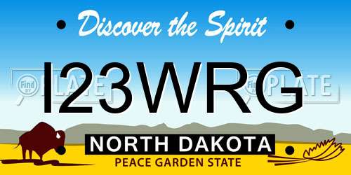 I23WRG North Dakota License Plate