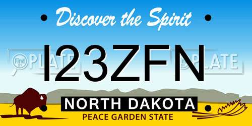 I23ZFN North Dakota License Plate
