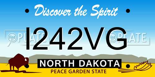 I242VG North Dakota License Plate
