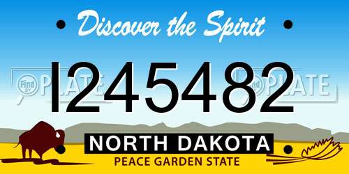 I245482 North Dakota License Plate
