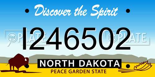 I246502 North Dakota License Plate