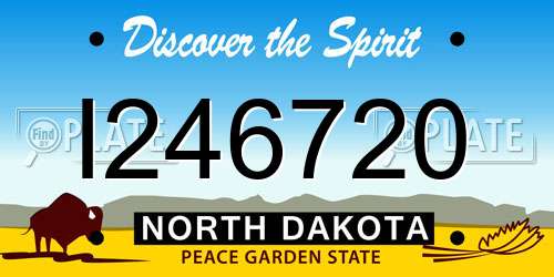 I246720 North Dakota License Plate