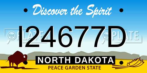 I24677D North Dakota License Plate