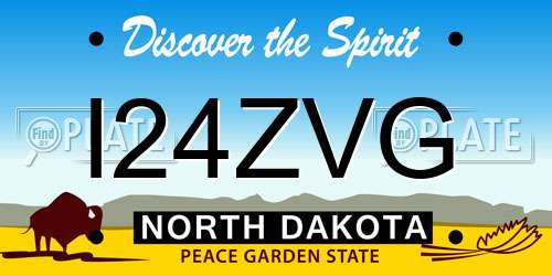I24ZVG North Dakota License Plate