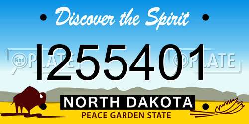 I255401 North Dakota License Plate