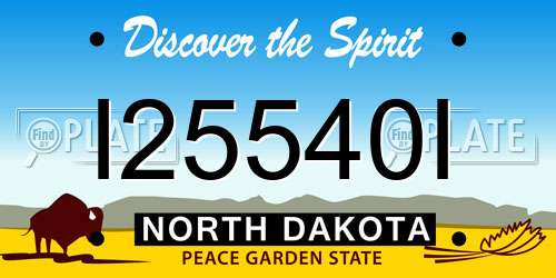 I25540I North Dakota License Plate