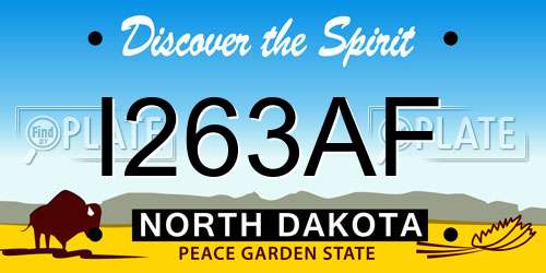 I263AF North Dakota License Plate