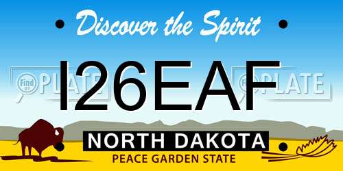 I26EAF North Dakota License Plate