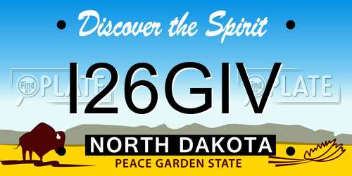 I26GIV North Dakota License Plate