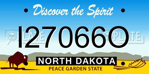 I27066O North Dakota License Plate