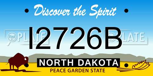 I2726B North Dakota License Plate