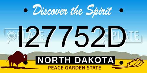 I27752D North Dakota License Plate