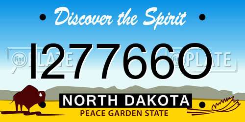 I27766O North Dakota License Plate