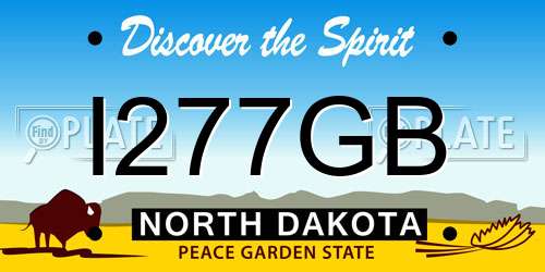 I277GB North Dakota License Plate