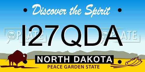 I27QDA North Dakota License Plate