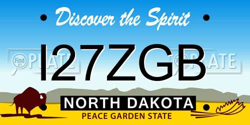 I27ZGB North Dakota License Plate