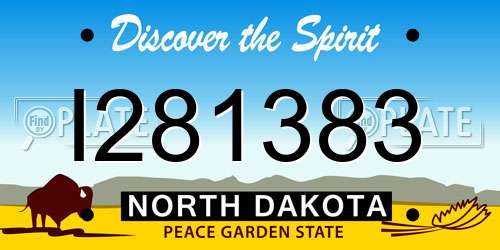 I281383 North Dakota License Plate
