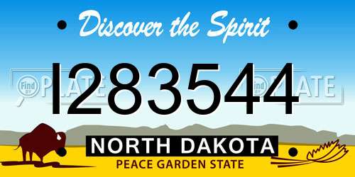 I283544 North Dakota License Plate