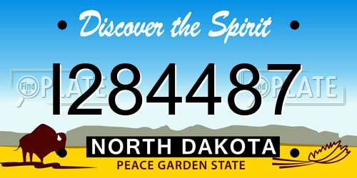 I284487 North Dakota License Plate