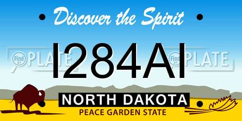I284AI North Dakota License Plate