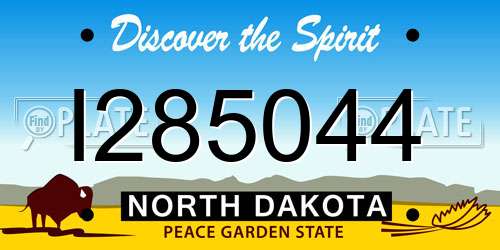 I285044 North Dakota License Plate