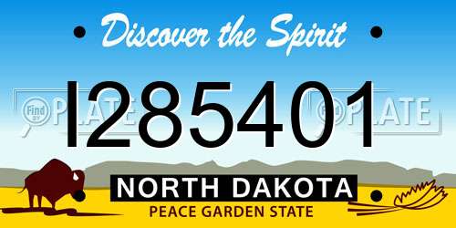 I285401 North Dakota License Plate