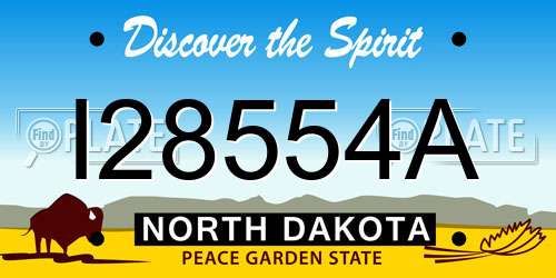 I28554A North Dakota License Plate