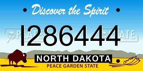 I286444 North Dakota License Plate