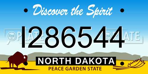 I286544 North Dakota License Plate