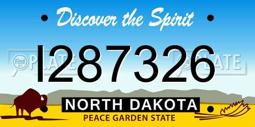 I287326 North Dakota License Plate