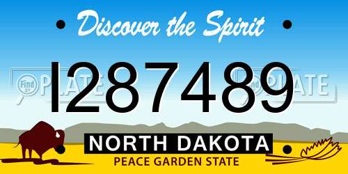 I287489 North Dakota License Plate