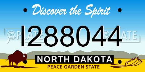 I288044 North Dakota License Plate