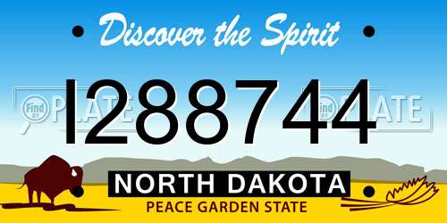 I288744 North Dakota License Plate