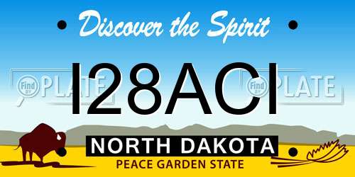 I28ACI North Dakota License Plate